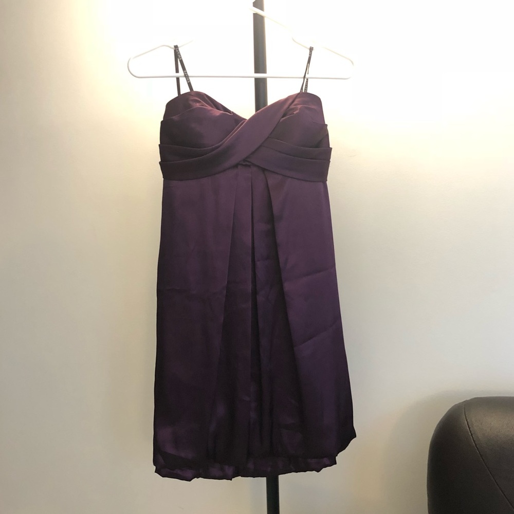 Dark purple strapless dress